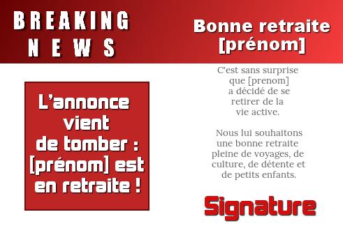 Verso Carte Felicitation Voeux Retraite Humour avec photo à imprimer