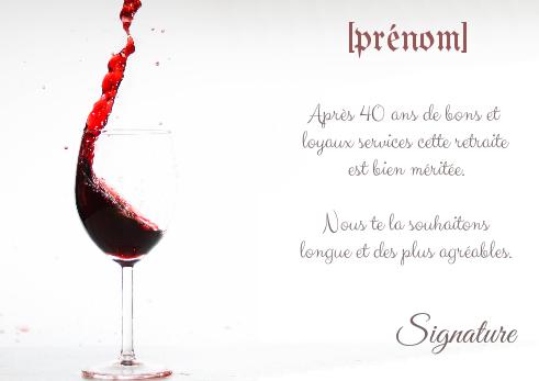 Verso Carte Felicitation Voeux Retraite Champagne à imprimer