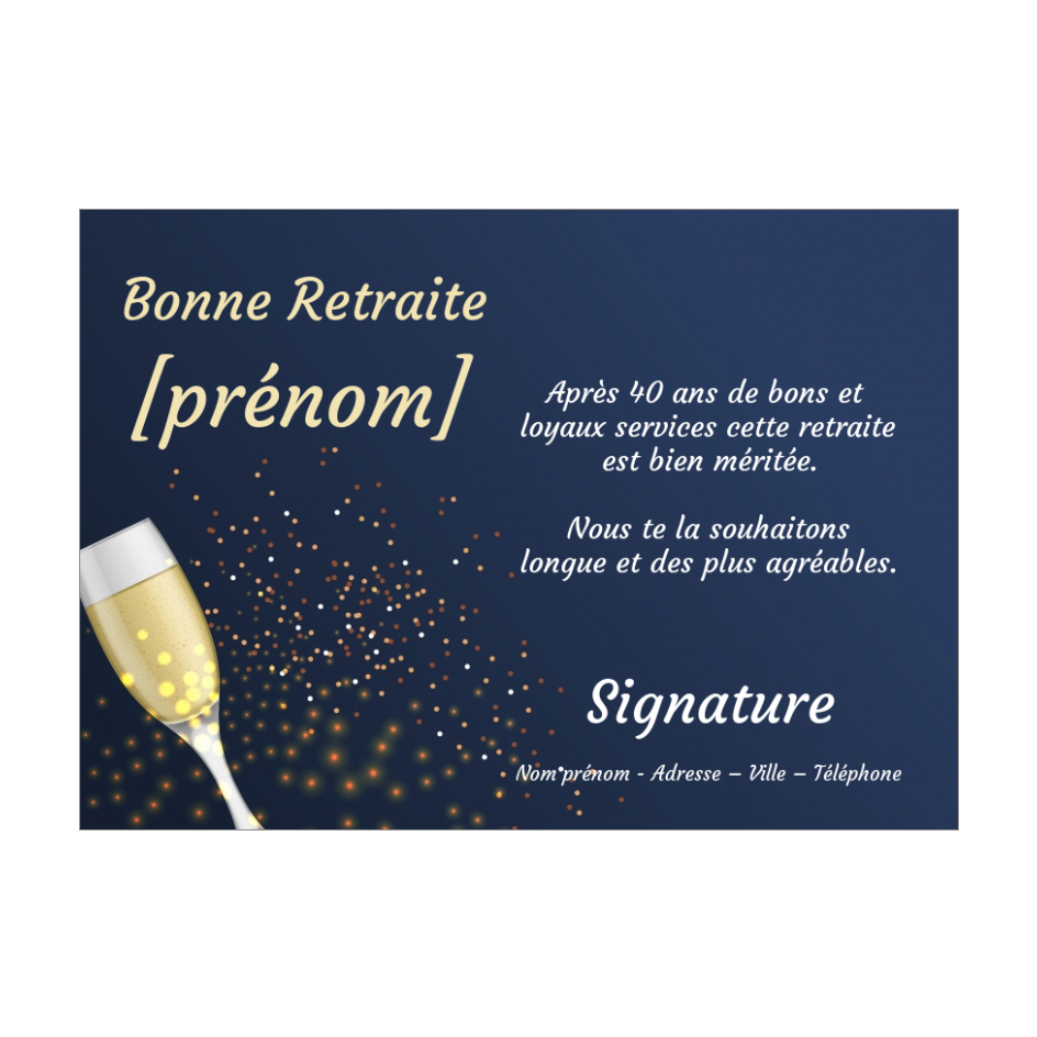 Carte Felicitation Voeux Retraite Champagne Bleu Gratuit A Imprimer Carte 2661