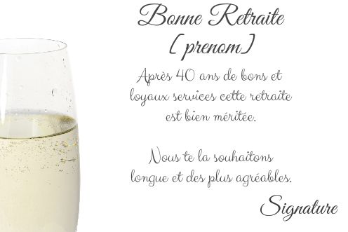 Carte Felicitation Voeux Retraite Champagne gratuit à imprimer