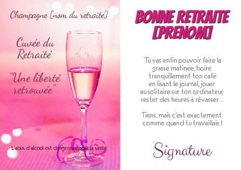 Verso Carte Felicitation Voeux Retraite Humour avec photo à imprimer