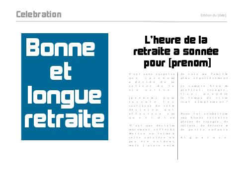 Verso Carte Felicitation Voeux Retraite Journal avec photo à imprimer