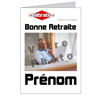 Carte Felicitation Voeux Retraite Journal avec photo à imprimer