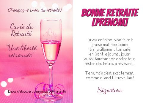 Verso Carte Felicitation Voeux Retraite Journal à imprimer