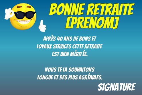Carte Felicitation Voeux Retraite Bleu gratuit à imprimer