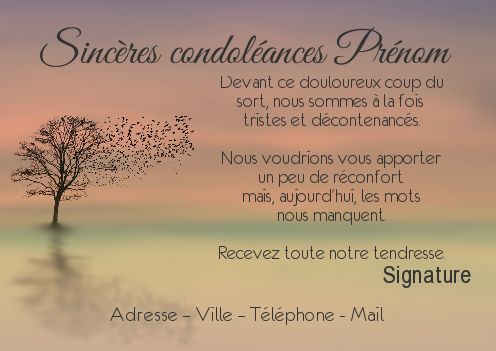 Carte condoleances imprimer gratuite - CARTES DE VOEUX A IMPRIMER