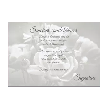 carte condoleances blanc gris rose 