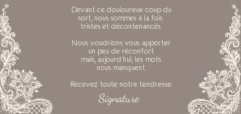 Carte Condoleances Blanc Fleur Marron gratuit à imprimer