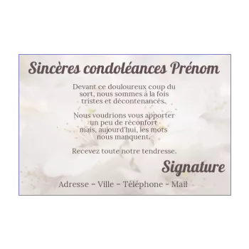 carte condoleances fleur orange 