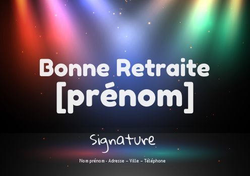 Carte Felicitation Voeux Retraite Bleu gratuit à imprimer