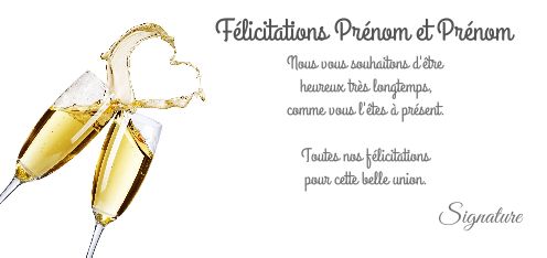 Carte Felicitation Mariage Champagne Coeur virtuelle gratuit