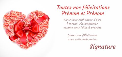 Carte Felicitation Mariage Coeur Fleur gratuit à imprimer