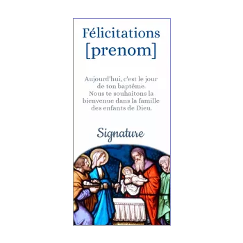 carte felicitation bapteme bleu dieu eglise 
