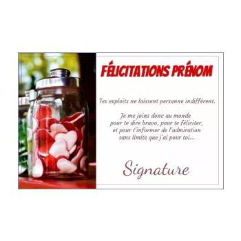 carte felicitation bonbon rouge 