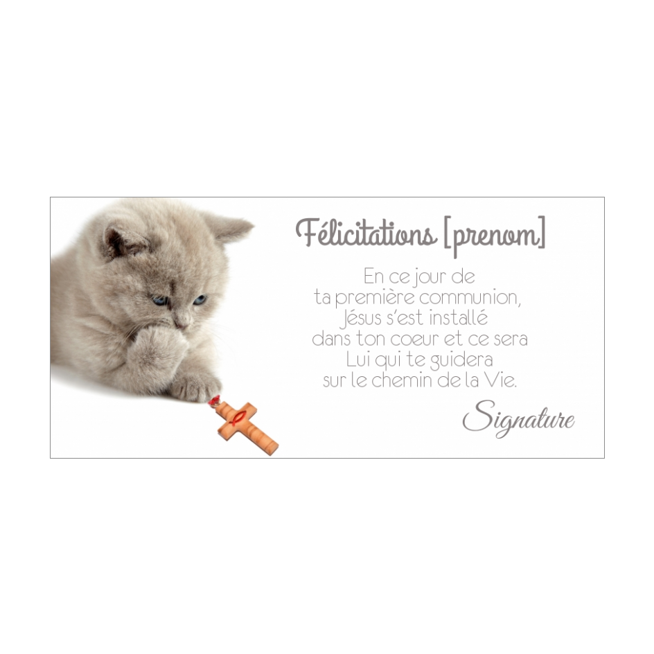 Carte Felicitation Communion Chat Croix Animaux Gratuit A Imprimer Carte 21