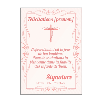 Menu Bapteme Rose Fille Gratuit A Imprimer Carte 28