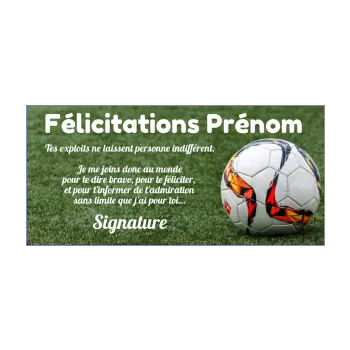 carte felicitation football ballon vert 