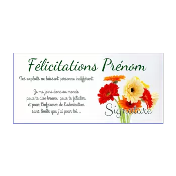 carte felicitation fleur jaune orange rouge 