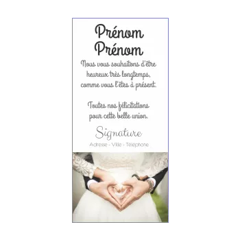 carte felicitation mariage coeur main 