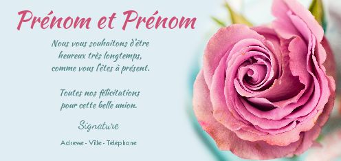 Carte Felicitation Mariage Bleu Fleur gratuit à imprimer