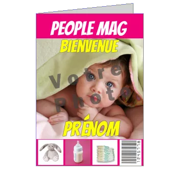 Carte Felicitation Naissance Humour Journal avec photo virtuelle