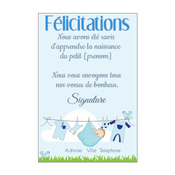 Carte De Felicitation Pour Une Naissance A Imprimer