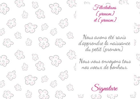 Verso Carte Felicitation Naissance Bebe Fille avec photo virtuelle