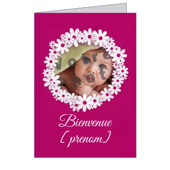 Carte Felicitation Naissance Bebe Fille avec photo à imprimer