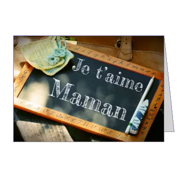 Carte Maman Fete Ardoise Noir à imprimer