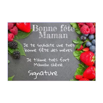 carte fraise framboise maman fete fruit ardoise rouge 