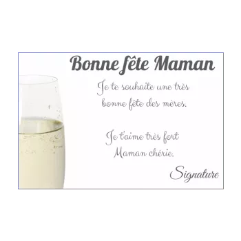 carte maman champagne fete blanc elegant alcool 