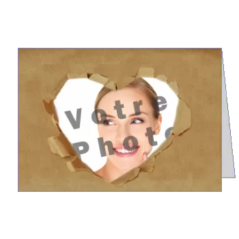 Carte Carton Maman Fete Coeur avec photo à imprimer