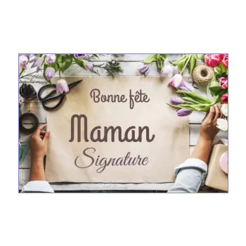 carte maman fete fleur main 