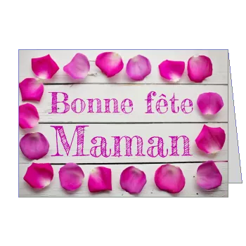 Carte Maman Fete Fleur Gris à imprimer