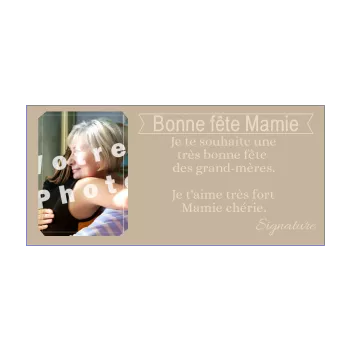 carte grand mere fete elegant marron 