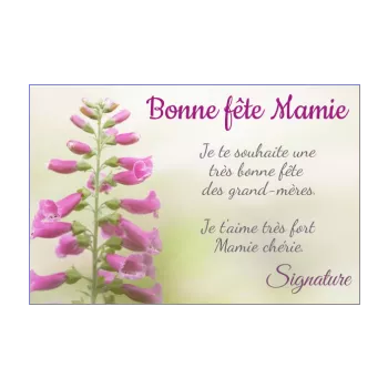 carte grand mere fete fleur mauve 