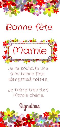 Carte Grand Mere Fete Fleur gratuit à imprimer