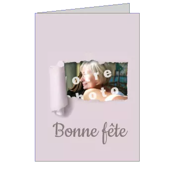 Carte Grand Mere Fete Mauve avec photo à imprimer