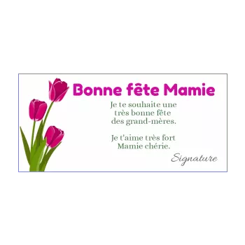 carte grand mere fete fleur rose rouge 