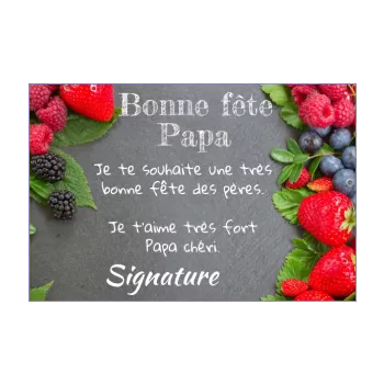 carte fraise framboise papa fete fruit ardoise noir rouge 
