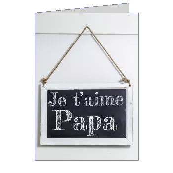 Carte Papa Fete Ardoise Blanc à imprimer