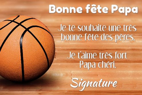 Carte Papa Fete Basket Marron gratuit à imprimer
