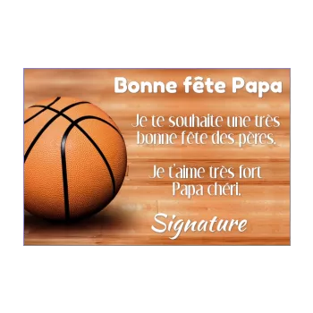 carte papa fete basket marron orange sport 