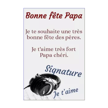 carte papa fete gris musique 