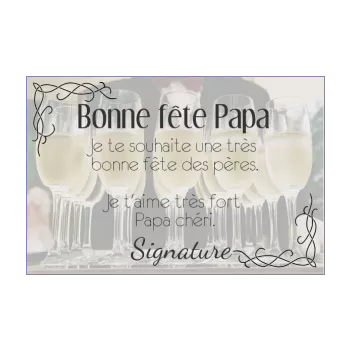 carte papa champagne fete elegant 