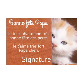 carte papa fete chat blanc marron 