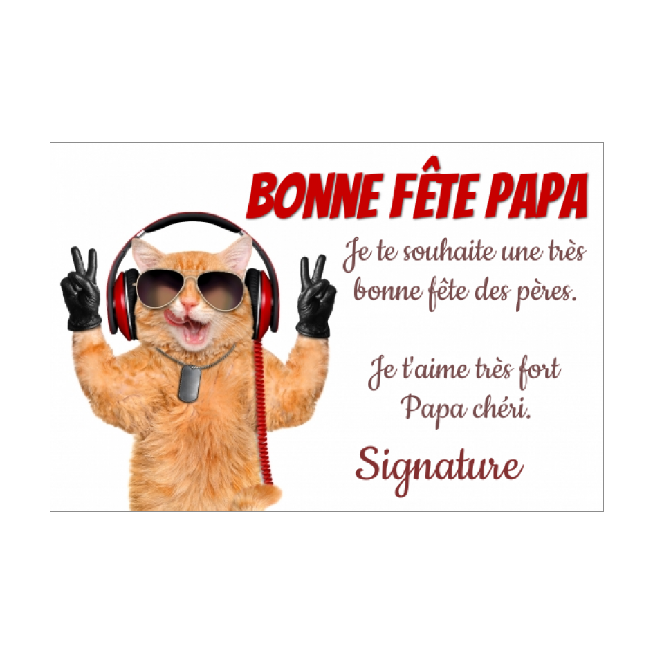 Carte Papa Humour Fete Chat Rouge Gratuit A Imprimer Carte 1500