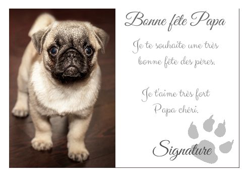 Carte Papa Fete Chien Marron gratuit à imprimer
