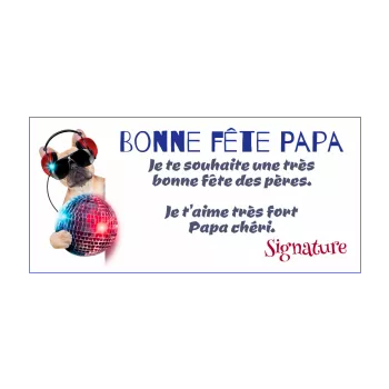 carte papa fete humour chien bleu musique rouge 