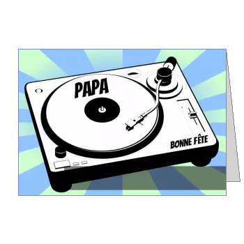 Carte Papa Fete Bleu Gris à imprimer